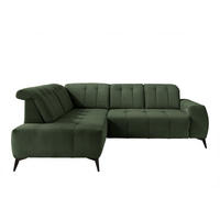 ECKSOFA Dunkelgrün Cord  - Dunkelgrün/Schwarz, MODERN, Textil/Metall (200/261cm) - Livetastic