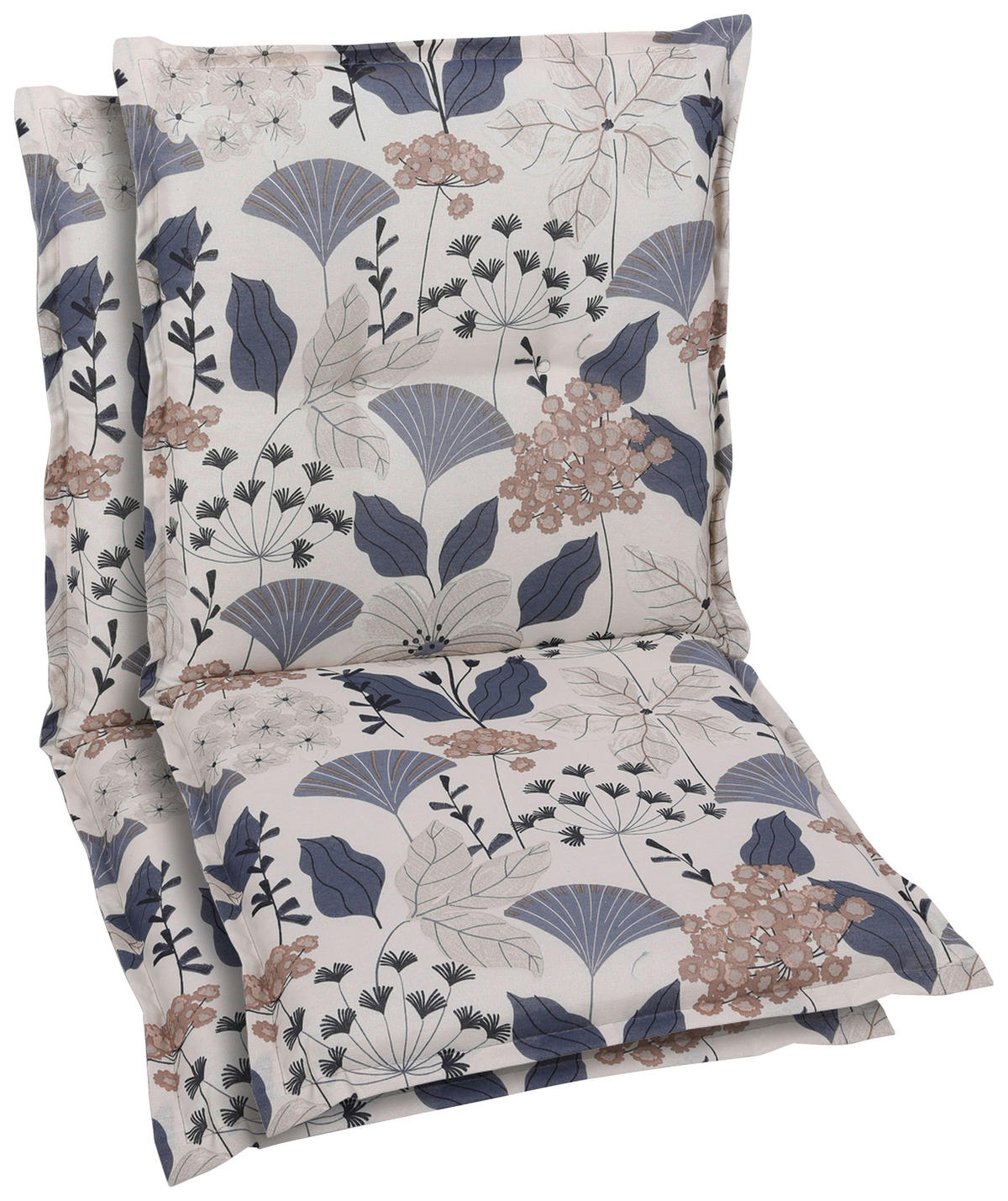 SESSELAUFLAGENSET Floral  - Blau/Beige, Basics, Textil (50/6/100cm)