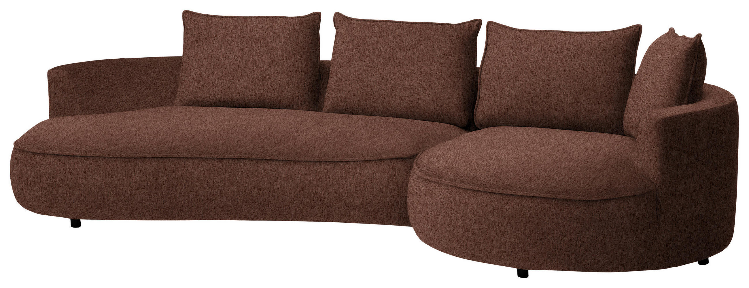 BIGSOFA Chenille Braun  - Schwarz/Braun, Design, Kunststoff/Textil (322/82/154cm) - home24
