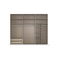SCHWEBETÜRENSCHRANK 271/223/68 cm 3-türig Schwarz  - Chromfarben/Schwarz, KONVENTIONELL, Glas/Holzwerkstoff (271/223/68cm) - Novel