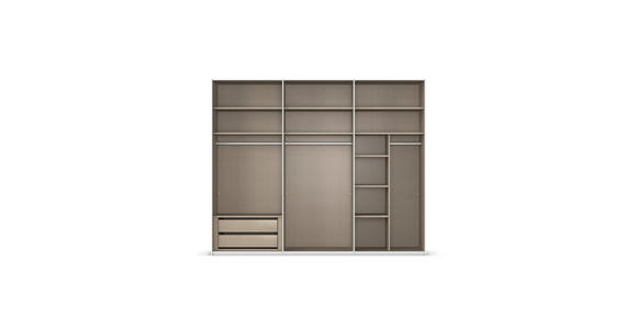 SCHWEBETÜRENSCHRANK 271/223/68 cm 3-türig Grau - Schwarz/Grau, KONVENTIONELL, Glas/Holzwerkstoff (271/223/68cm) - Novel