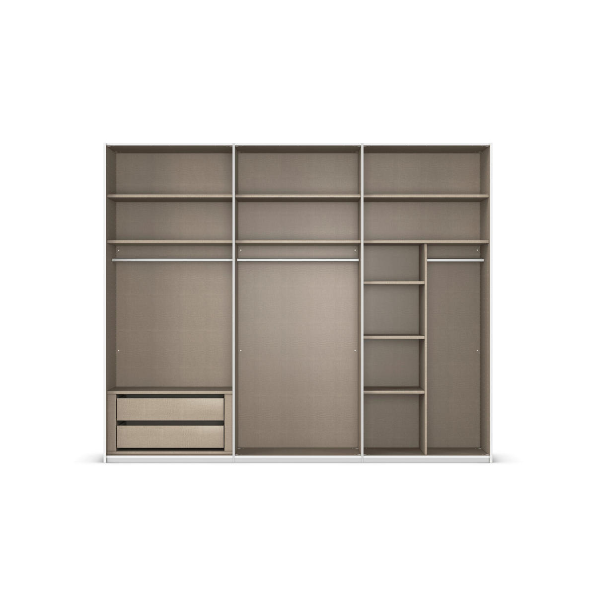 SCHWEBETÜRENSCHRANK in Weiss  - Chromfarben/Weiss, Konventionell, Glas/Holzwerkstoff (271/223/68cm) - Novel