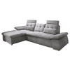 ECKSOFA Grau Mikrovelours  - Silberfarben/Grau, KONVENTIONELL, Kunststoff/Textil (170/268cm) - MID.YOU