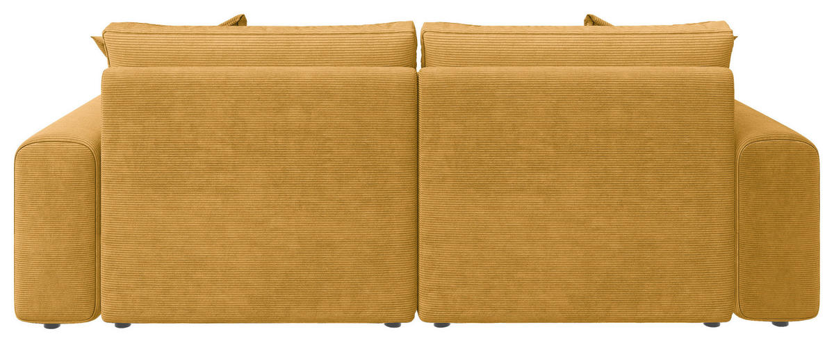 BIGSOFA Cord Senfgelb  - Senfgelb/Schwarz, MODERN, Kunststoff/Textil (234/93/190cm) - Carryhome