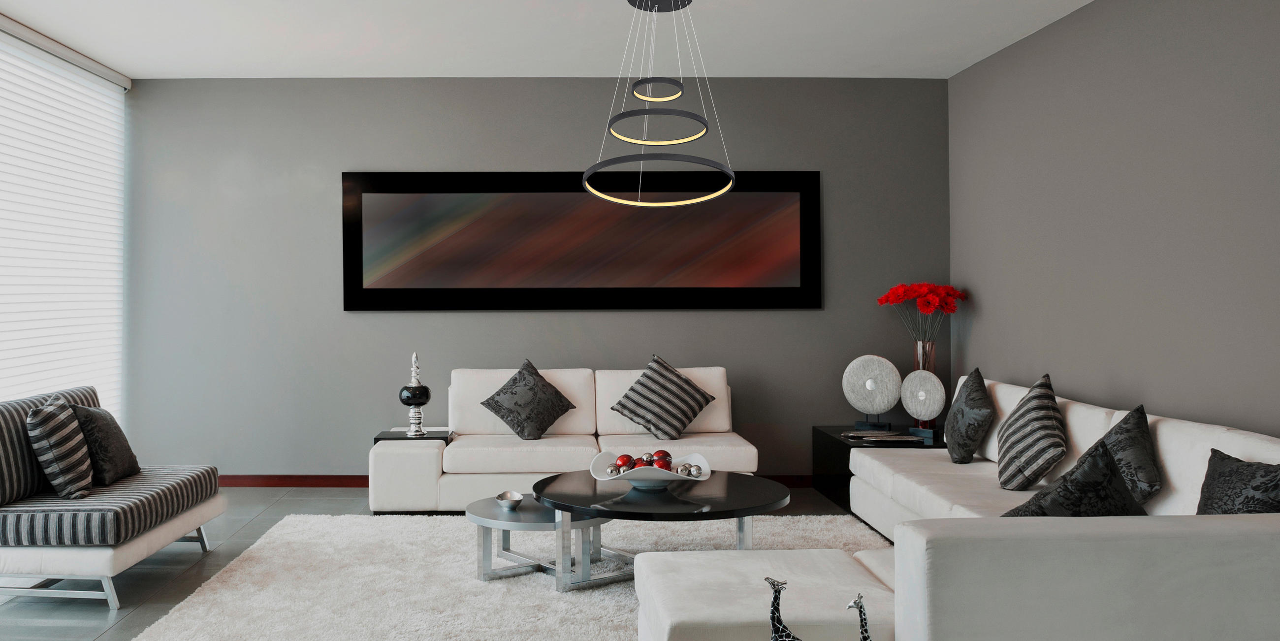 HÄNGELEUCHTE 51/120 cm   - Opal/Schwarz, Basics, Kunststoff/Metall (51/120cm) - Globo