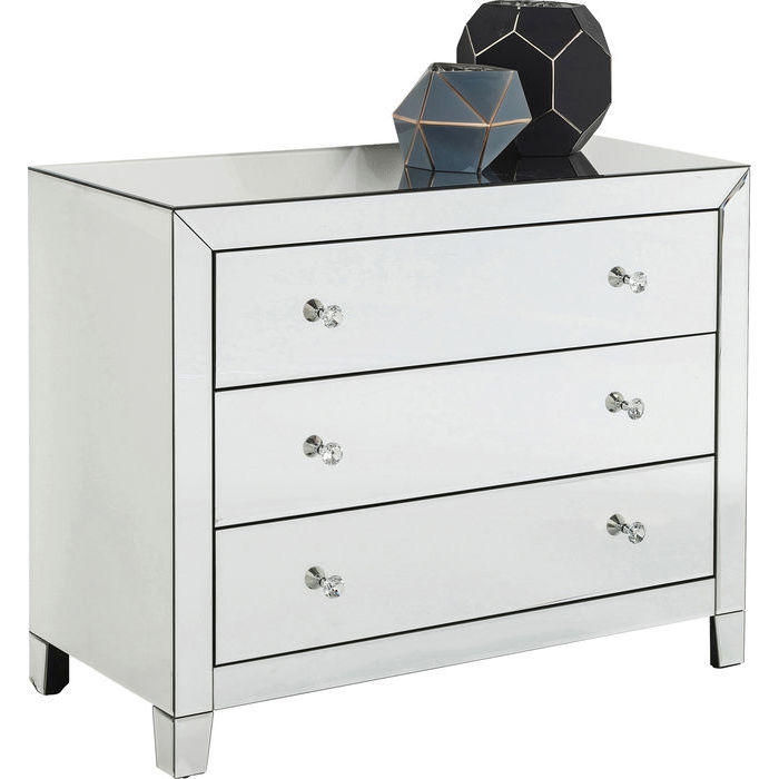 KOMMODE  in 91/74/41 cm  - Klar/Weiß, Design, Glas/Holzwerkstoff (91/74/41cm) - Kare-Design
