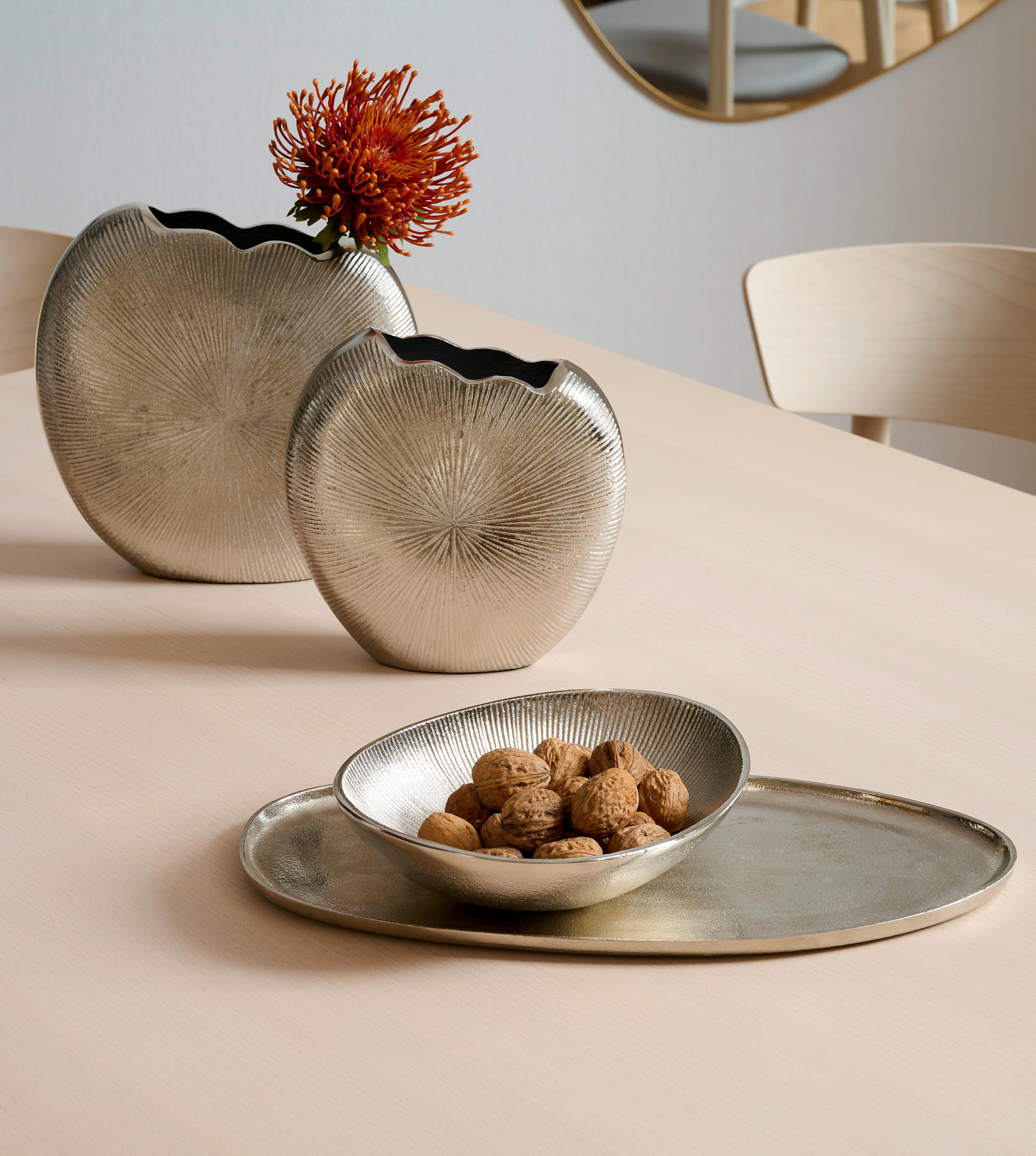 VÁZA, kov, 22 cm - barvy stříbra, Design, kov (23/9/22cm) - Ambia Home