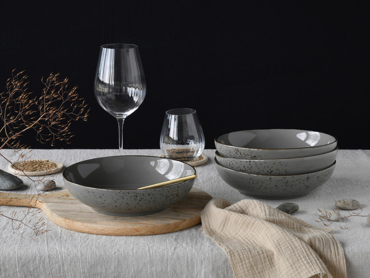 SCHÜSSELSET Nature Collection 4-teilig  - Grau, Design, Keramik - Creatable