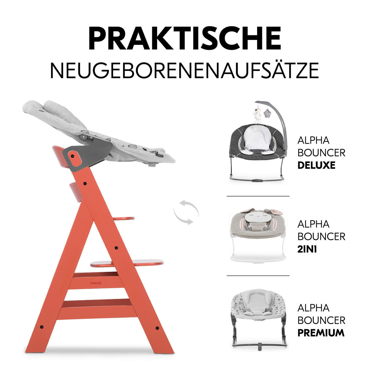 HOCHSTUHL ALPHA +  - Terracotta, Basics, Holz (56/77/48cm) - Hauck