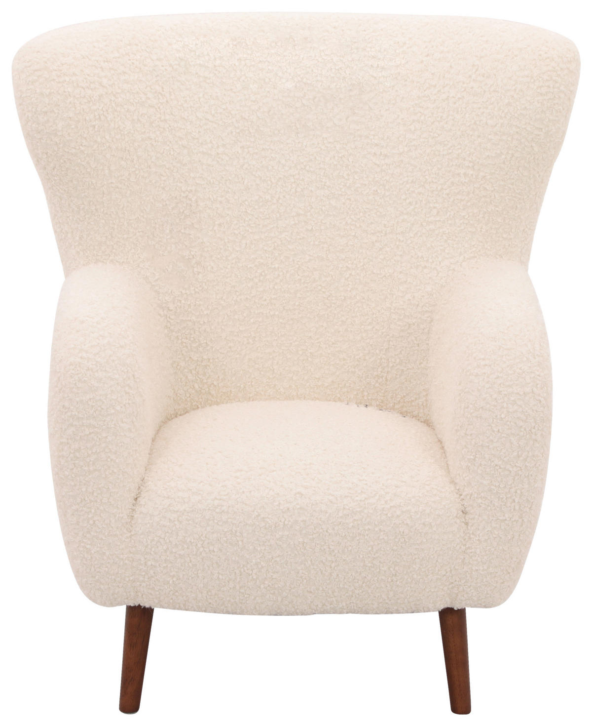 SESSEL in Teddystoff Weiß  - Kastanienfarben/Weiß, Design, Holz/Textil (90/98/88cm) - Livetastic