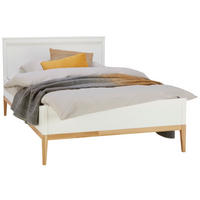 BETT 140/200 cm  in Weiß, Eichefarben  - Eichefarben/Weiß, LIFESTYLE, Holz (140/200cm) - Stylife