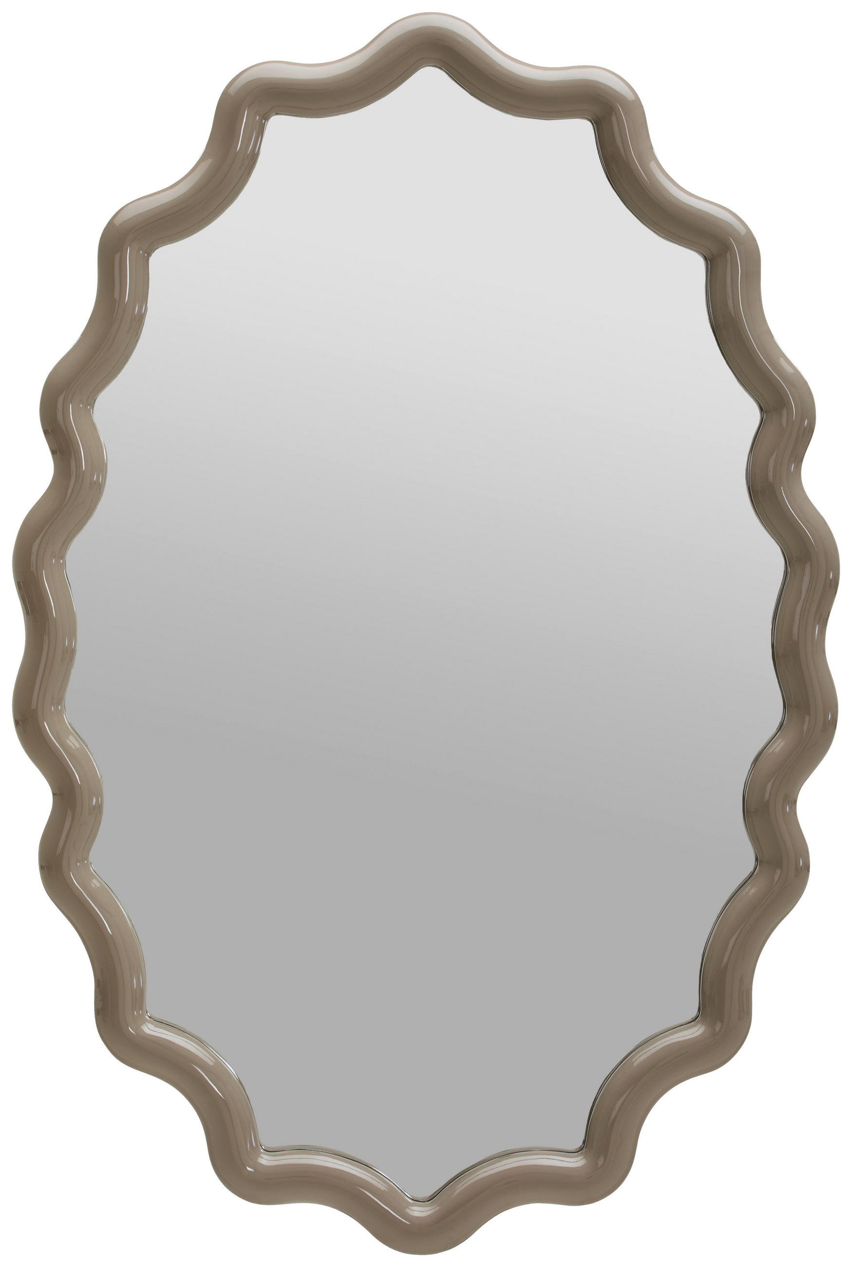 WANDSPIEGEL 80/120/4,5 cm    in wellenförmig  - Kaschmir, Design, Glas/Holzwerkstoff (80/120/4,5cm) - Novel