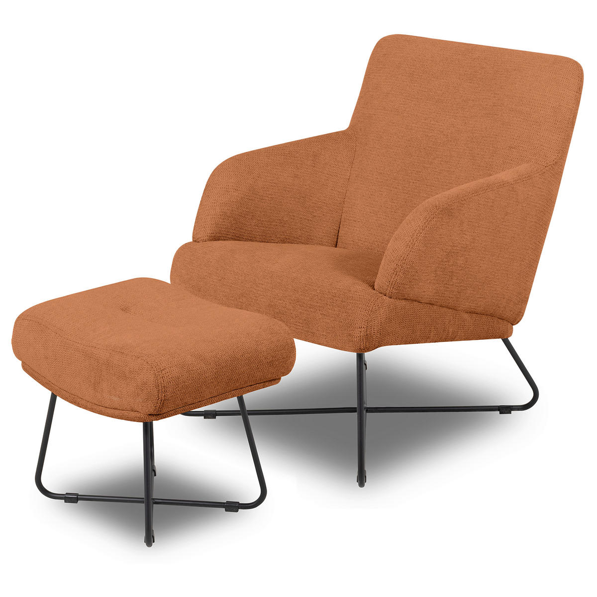 SESSELSET Chenille Rot  - Weiss/Rot, Design, Textil/Metall (67/87/74cm) - Livetastic