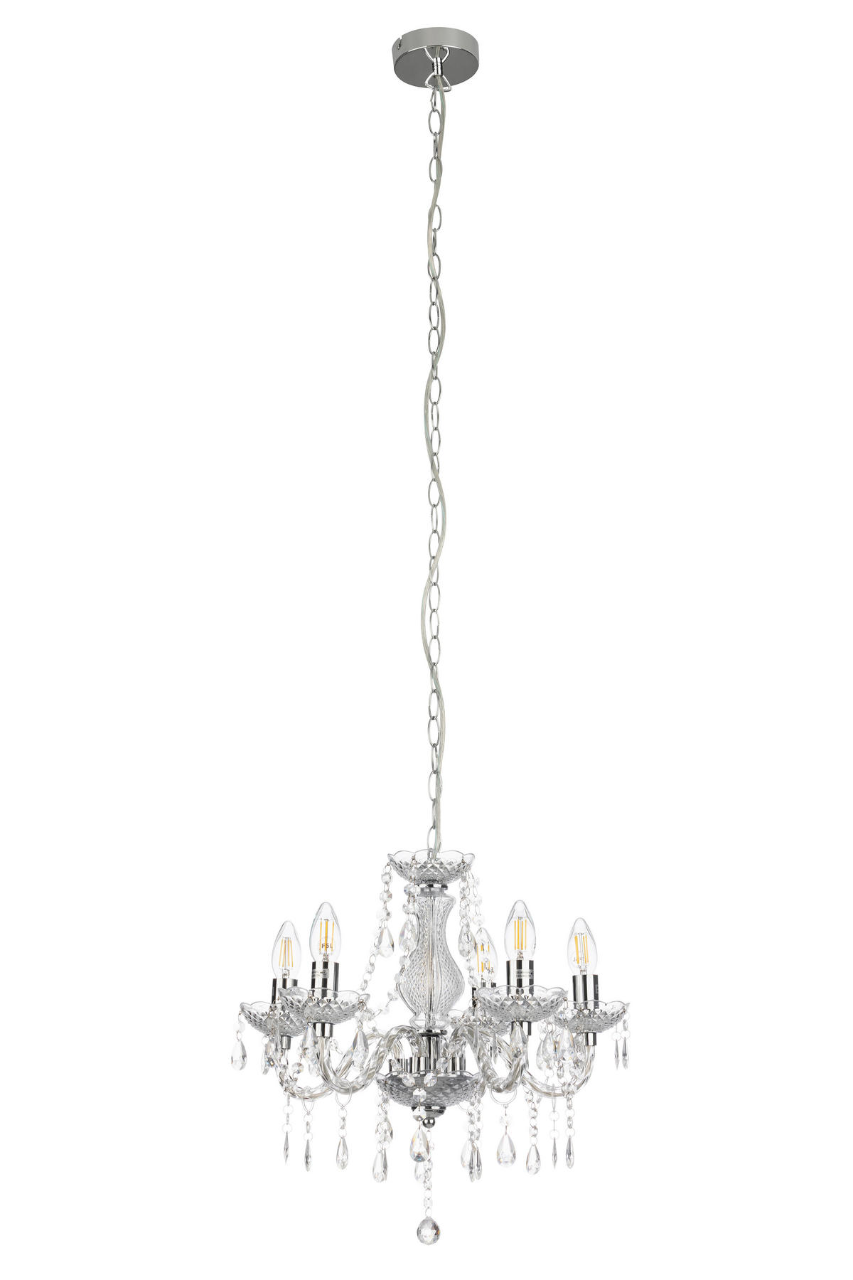 HÄNGELEUCHTE 50/150 cm  - Klar/Chromfarben, Trend, Kunststoff/Metall (50/150cm) - Collett's Monde