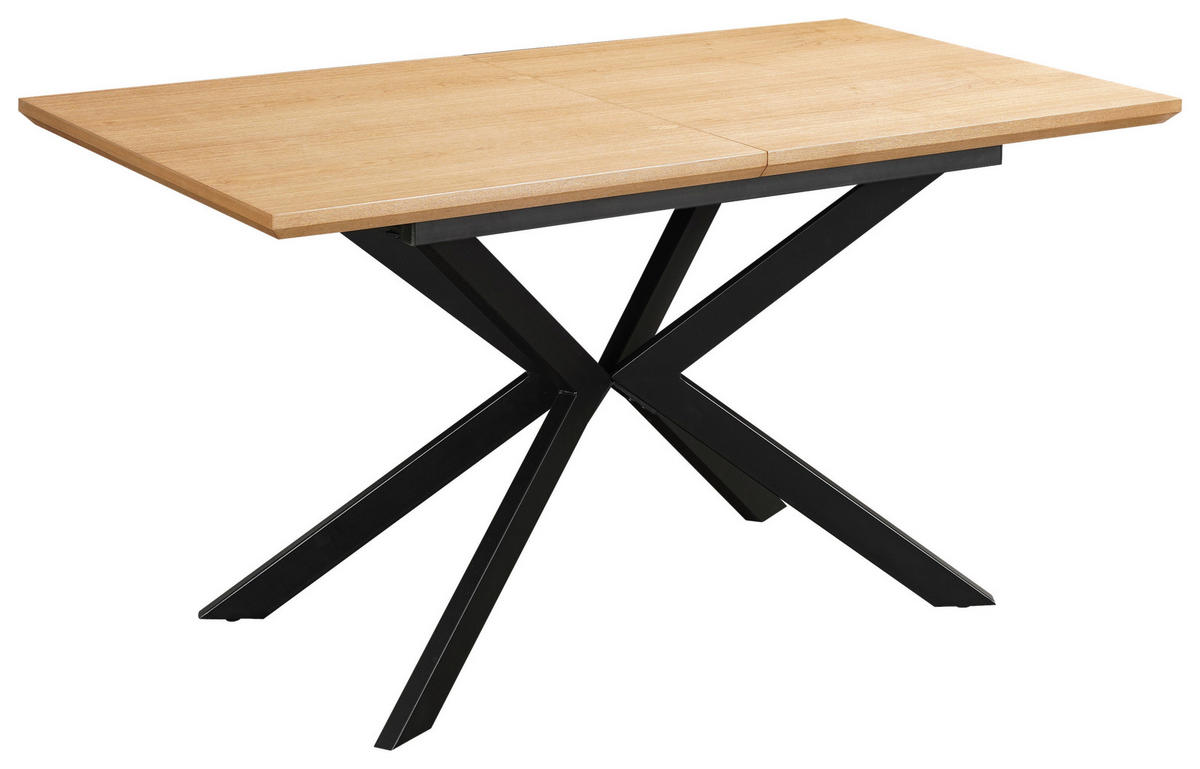 STOL ZA BLAGOVAONICU  prirodne boje, crna  metal, drvni materijal      - prirodne boje/crna, Moderno, drvni materijal/metal (140/80/76cm) - MID.YOU