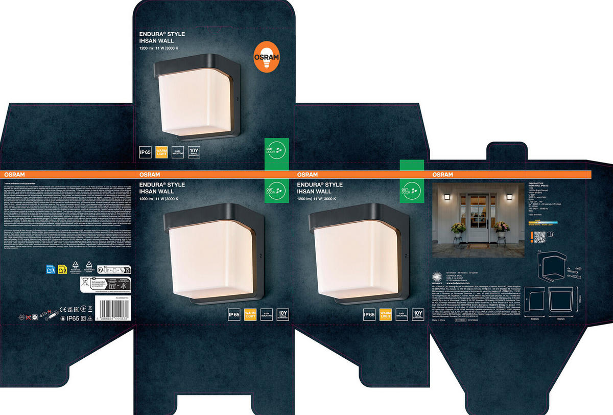 LED-AUßENLEUCHTE 17/14/17 cm   - Dunkelgrau, Basics, Kunststoff (17/14/17cm) - Osram