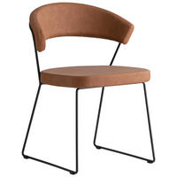STUHL - Cognac/Schwarz, Design, Textil/Metall (57/75,5/52cm) - Connubia 