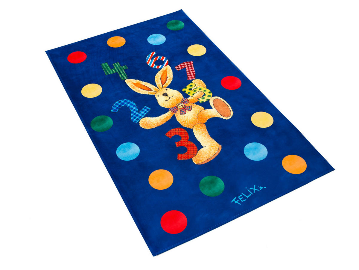 KINDERTEPPICH 100/160 cm Felix der Hase  - Dunkelblau, Trend, Kunststoff/Textil (100/160cm)