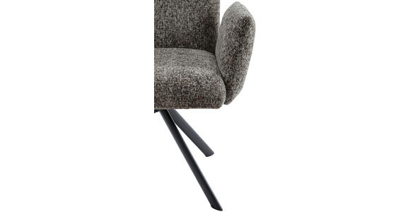 ARMLEHNSTUHL  Sitzfläche 360° drehbar, inklusive Armlehnen Webstoff  - Schwarz/Braun, Design, Textil/Metall (68/88/66cm) - Hom`in