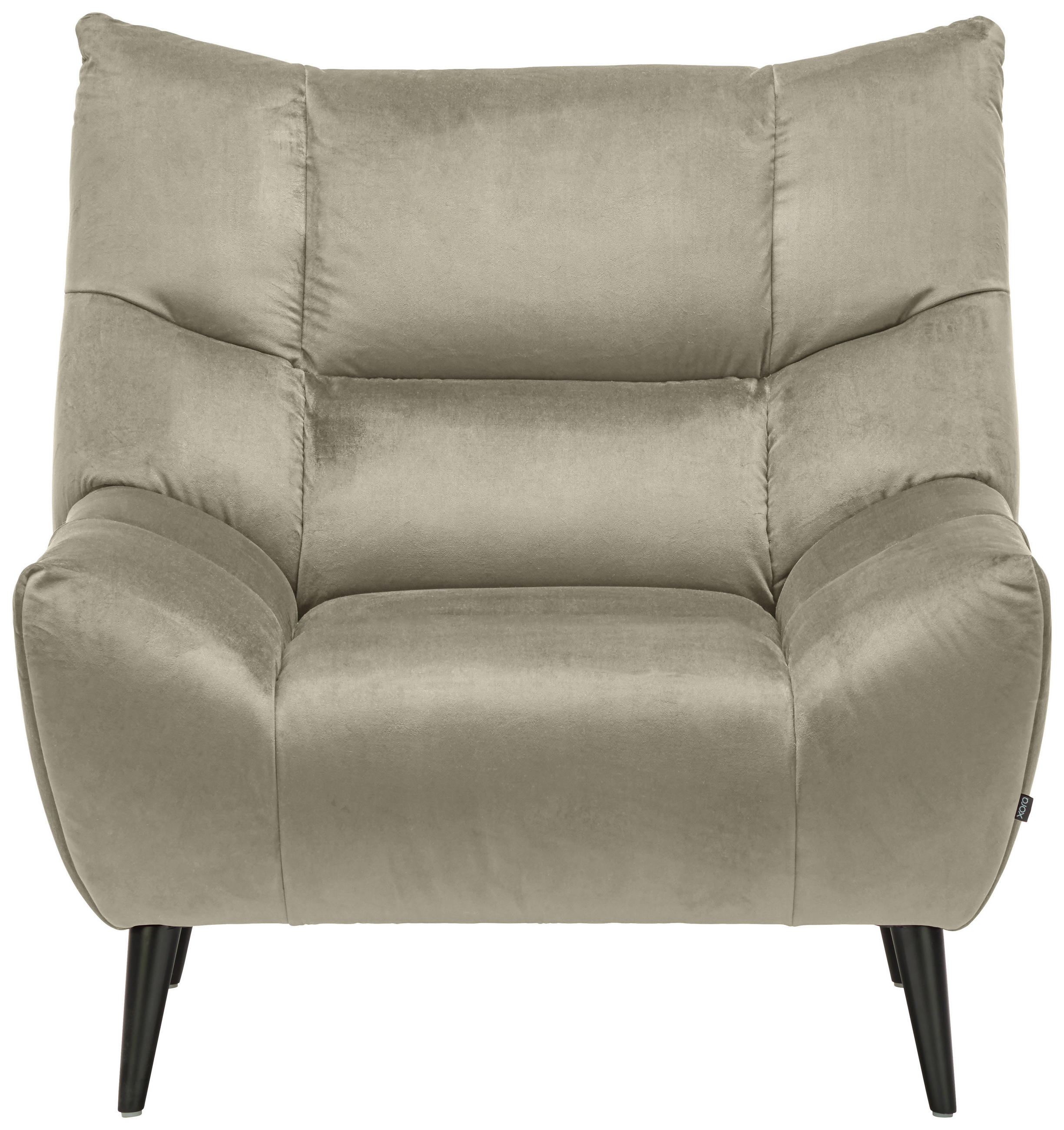 SESSEL Mikrofaser Creme    - Creme/Schwarz, Design, Textil/Metall (100/104/99cm) - Xora
