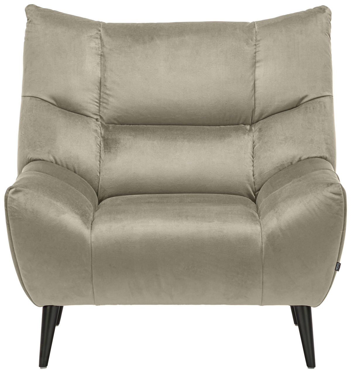 SESSEL in Mikrofaser Creme  - Creme/Schwarz, Design, Textil/Metall (100/104/99cm) - Xora