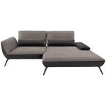 ECKSOFA in Webstoff Graubraun  - Graubraun/Schwarz, KONVENTIONELL, Textil/Metall (273/191cm) - Carryhome