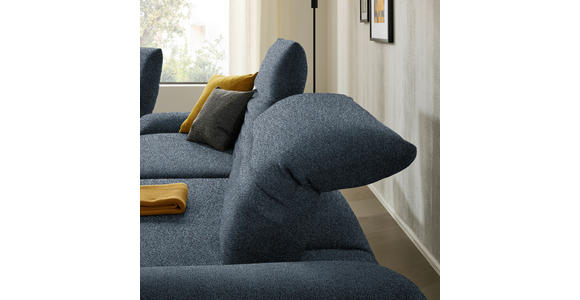 ECKSOFA  in Bouclé Blau  280/170-195 cm  - Blau/Schwarz, Design, Textil/Metall (280/170-195cm) - Dieter Knoll