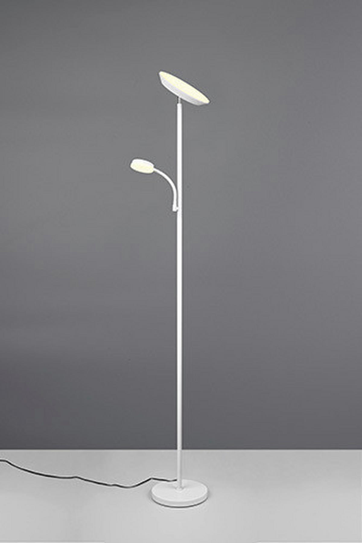 PODNA LED LAMPA - bela, Osnovno, metal/plastika (25/178cm)