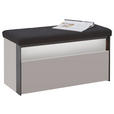 GARDEROBENBANK Garderobe  in 91,5/48,5/40 cm  - Beige/Schwarz, KONVENTIONELL, Holzwerkstoff/Textil (91,5/48,5/40cm) - Voleo