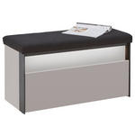 GARDEROBENBANK Garderobe  in 91,5/48,5/40 cm  - Beige/Schwarz, KONVENTIONELL, Holzwerkstoff/Textil (91,5/48,5/40cm) - Voleo