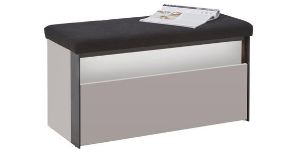 GARDEROBENBANK Garderobe  in 91,5/48,5/40 cm  - Beige/Schwarz, KONVENTIONELL, Holzwerkstoff/Textil (91,5/48,5/40cm) - Voleo