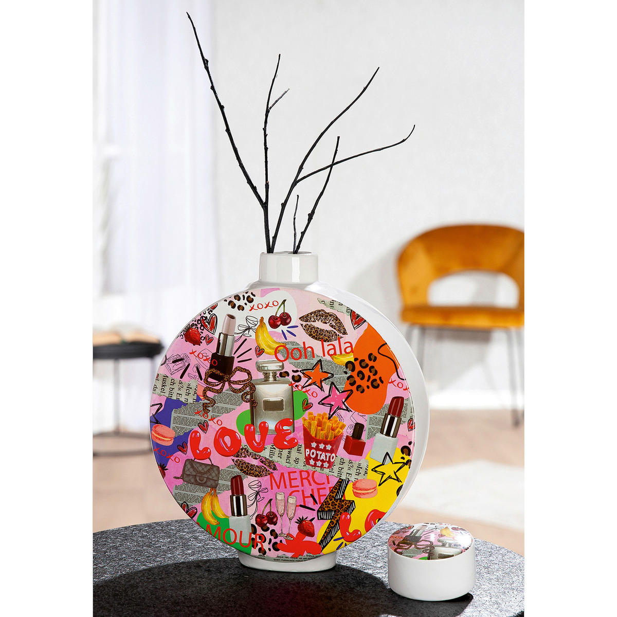 DEKOVASE  - Multicolor, Basics, Keramik (24/29,5/7,5cm)
