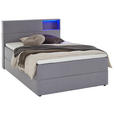 BOXSPRINGBETT 120/200 cm  in Hellgrau  - Hellgrau/Schwarz, Design, Holz/Textil (120/200cm) - Xora