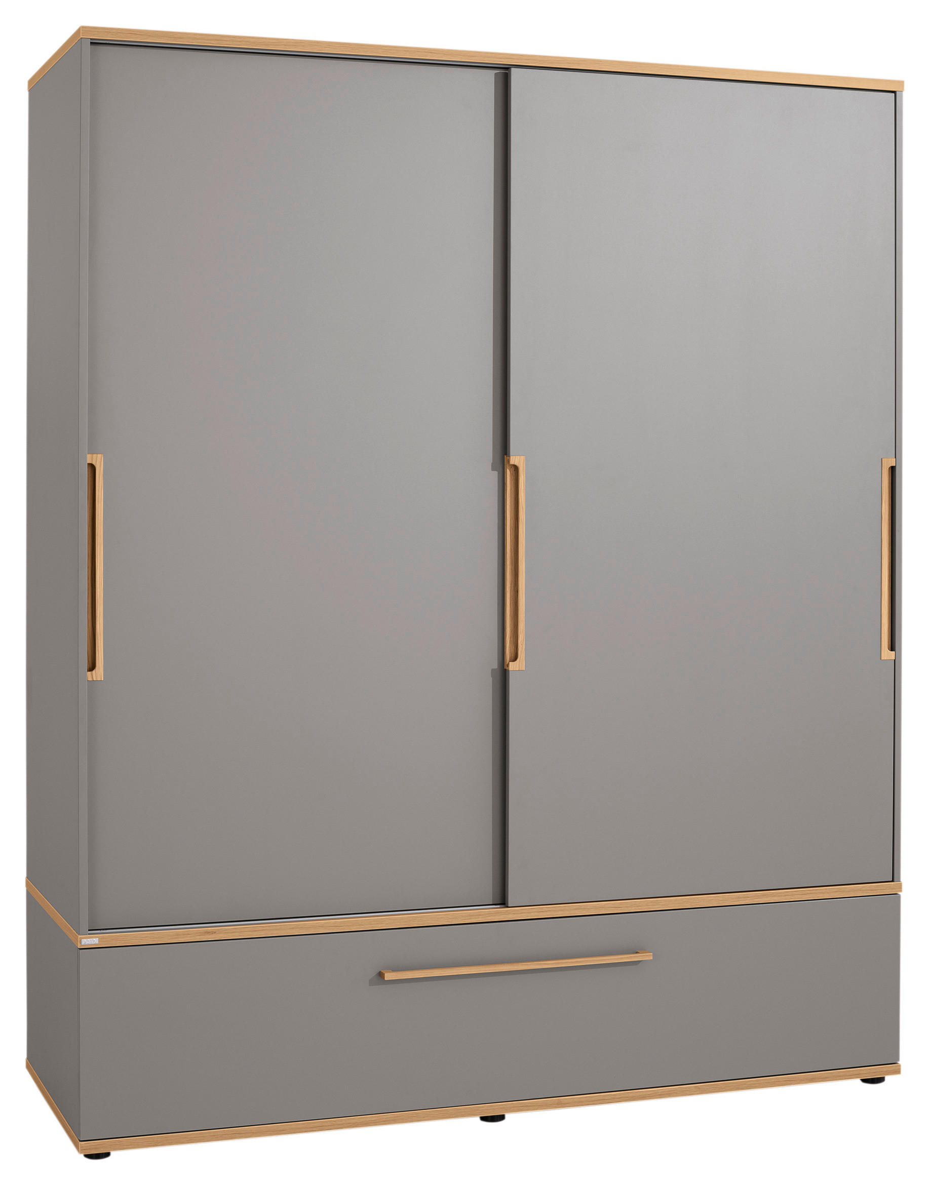 SCHIEBETÜRENSCHRANK 2-türig Grau, Eichefarben  - Eichefarben/Grau, Design, Holz/Holzwerkstoff (164/200/62cm) - Paidi