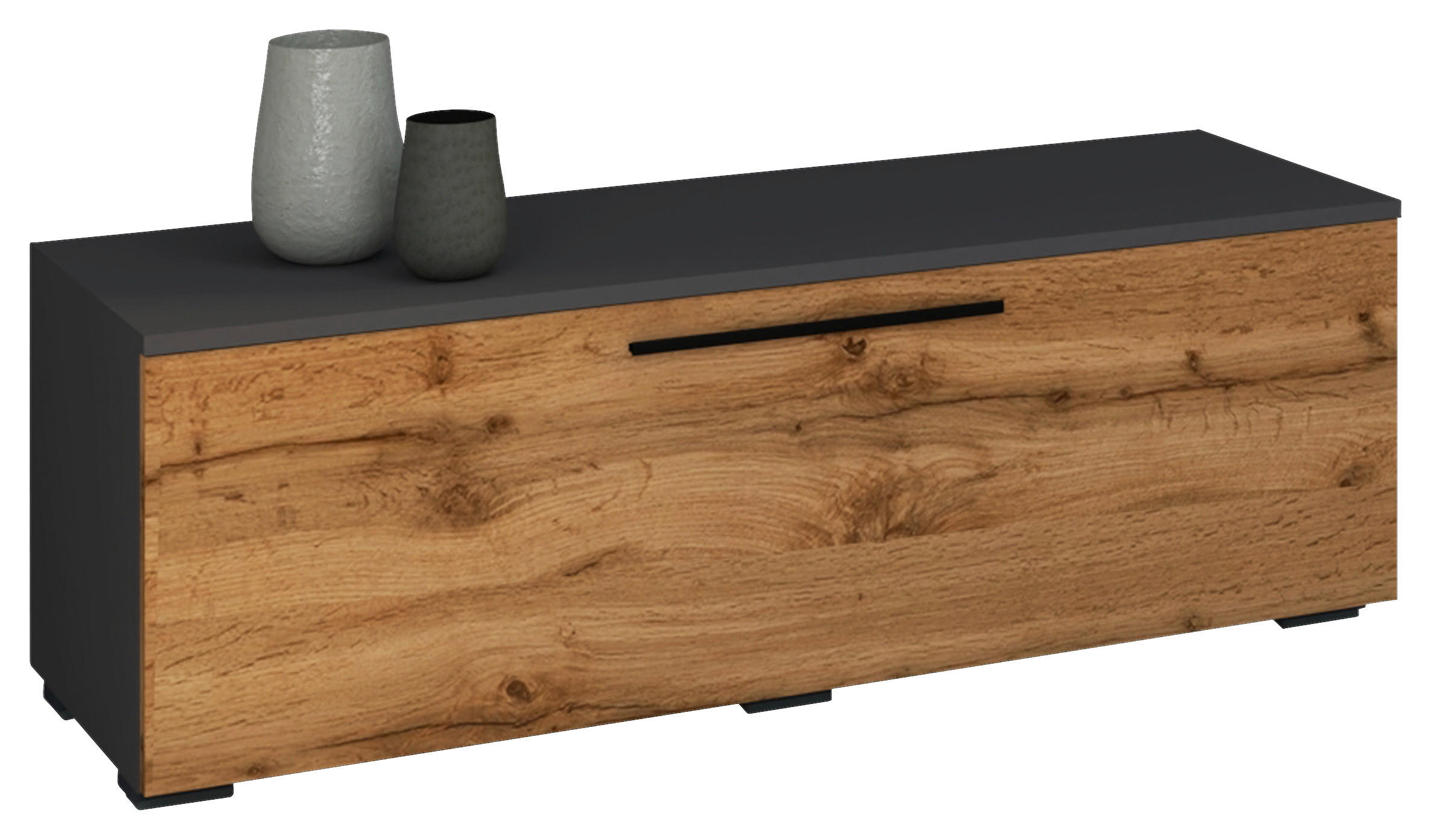 LOWBOARD  115/39/40 cm  stehend  - Anthrazit/Schwarz, MODERN, Holzwerkstoff/Kunststoff (115/39/40cm) - MID.YOU