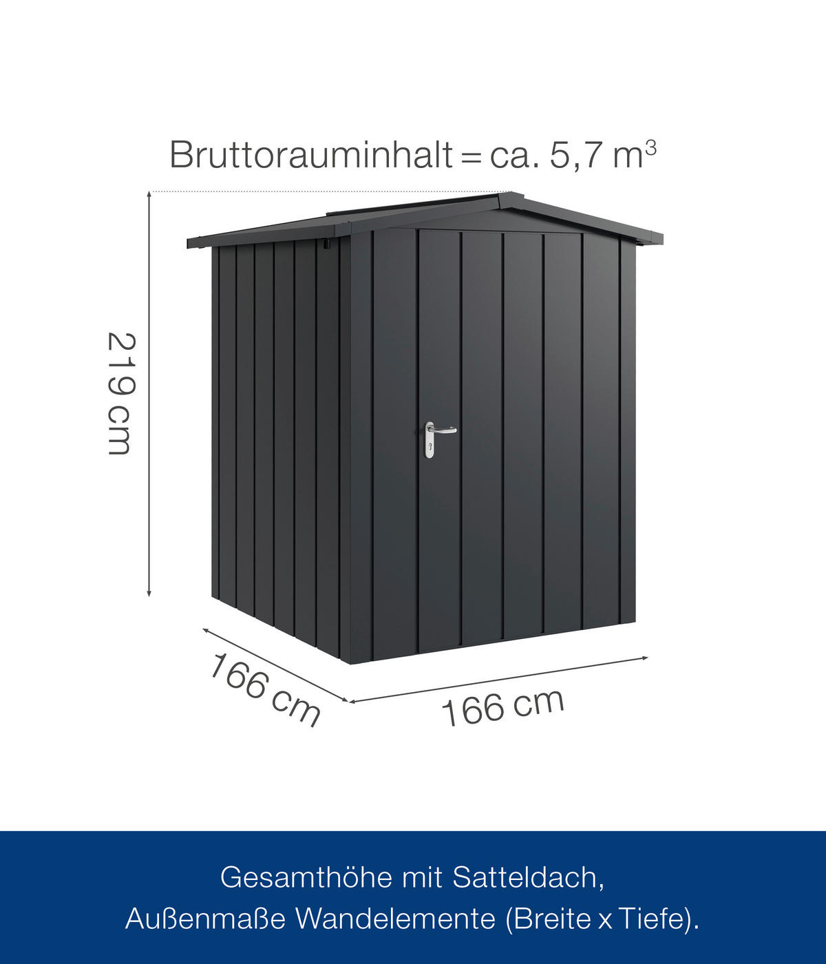 GERÄTEHAUS 189/219/181 cm  - Anthrazit, Basics, Metall (189/219/181cm)