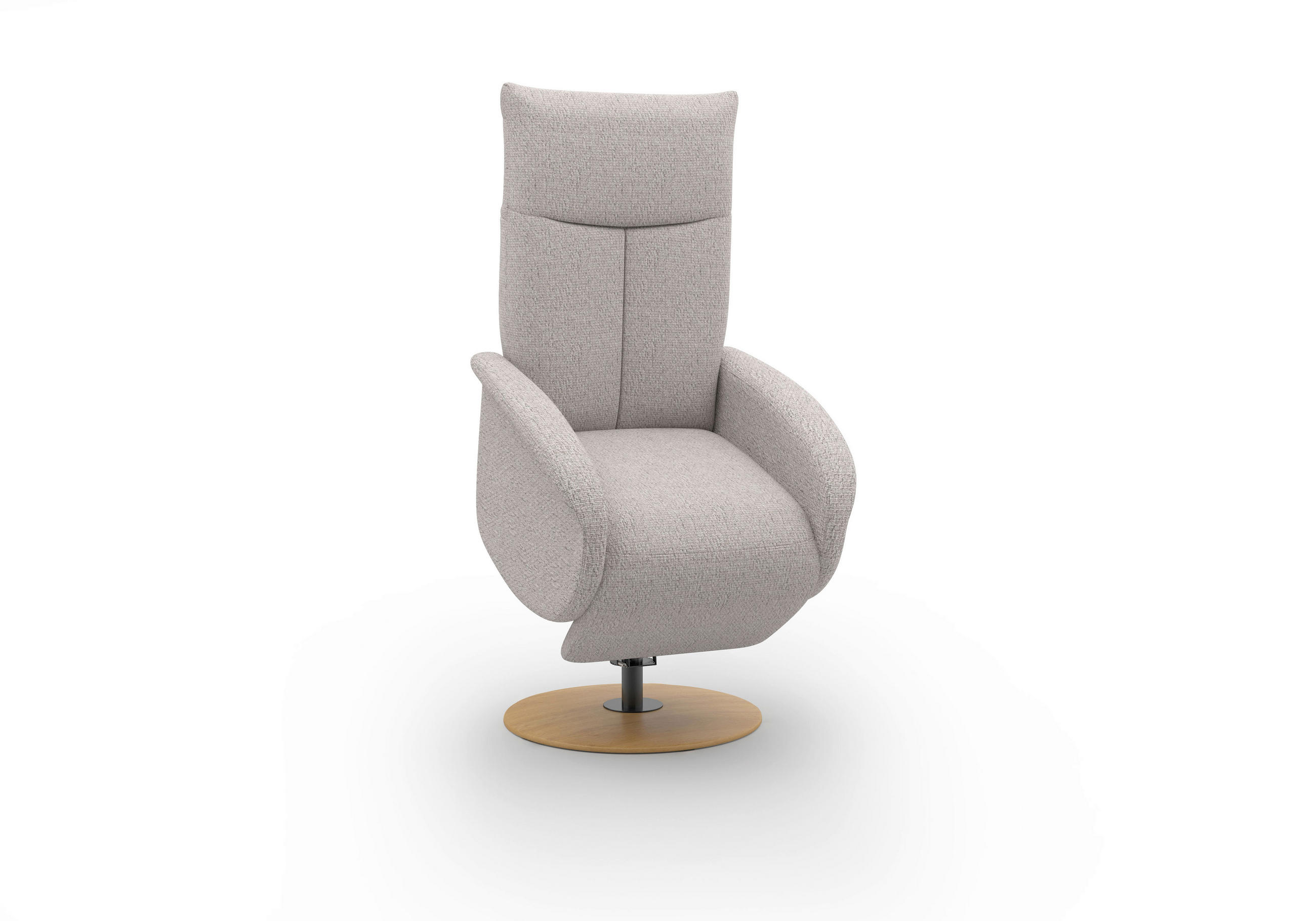 RELAXSESSEL GLENDALE E Chenille Kopfteilverstellung, Rücken echt    - Eichefarben/Silberfarben, KONVENTIONELL, Holzwerkstoff/Textil (75/112/82cm) - Sit & More