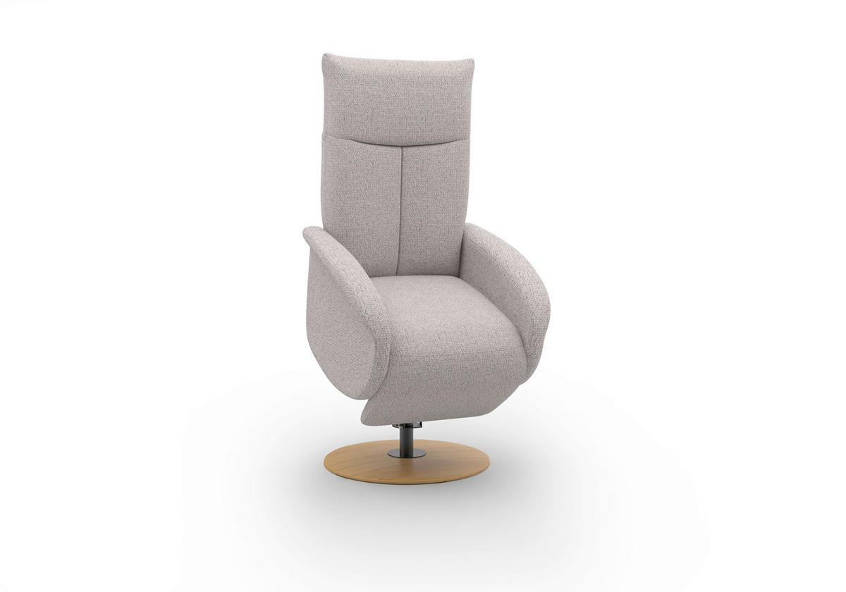 RELAXSESSEL GLENDALE E Chenille Kopfteilverstellung, Rücken echt    - Eichefarben/Silberfarben, KONVENTIONELL, Holzwerkstoff/Textil (75/112/82cm) - Sit & More