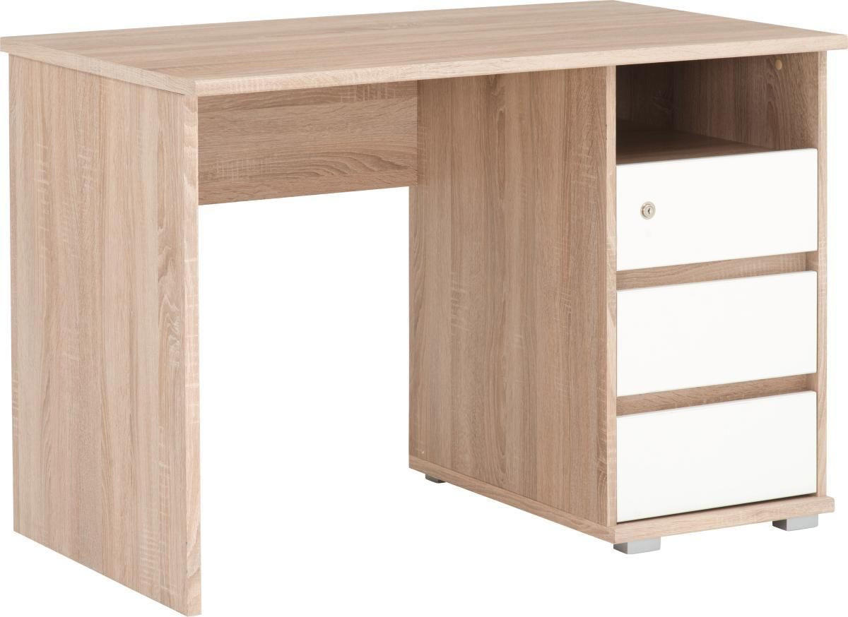 SCHREIBTISCH  in Weiß, Sonoma Eiche  - Weiß/Sonoma Eiche, KONVENTIONELL, Holzwerkstoff (110/65/75cm) - Xora