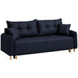 SCHLAFSOFA  in Struktur Dunkelblau  - Buchefarben/Dunkelblau, Design, Holz/Textil (217/97/101cm) - Carryhome