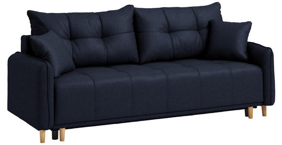 SCHLAFSOFA  in Struktur Dunkelblau  - Buchefarben/Dunkelblau, Design, Holz/Textil (217/97/101cm) - Carryhome