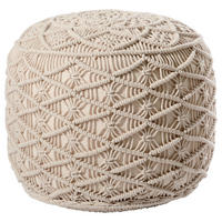 POUF in Beige Textil  - Beige, Trend, Textil (45/45cm) - Linea Natura