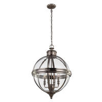 KRONLEUCHTER FE-Adams 49.8/83.2 cm   - Nickelfarben, ROMANTIK / LANDHAUS, Glas/Metall (49.8/83.2cm) - Elstead Lighting