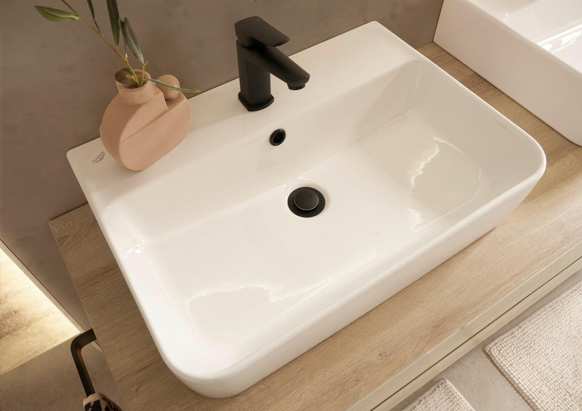 BADEZIMMER 4-teilig  in 152 cm  - Eichefarben/Weiß, Design, Glas/Keramik (152cm) - Musterring