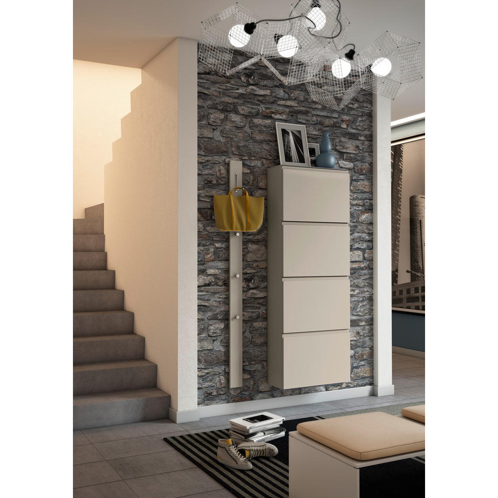 Thumbnail - Moderano Garderobe Gardasee, Taupe, Glas, Holzwerkstoff, 2-teilig, 90x185x33 cm, Garderobe, Garderoben-Sets & Serien, Ga...