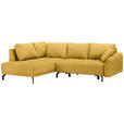 ECKSOFA in Webstoff Gelb  - Gelb/Schwarz, LIFESTYLE, Textil/Metall (191/250cm) - Carryhome