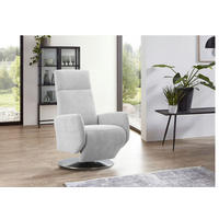RELAXSESSEL KOBRA V Flachgewebe    - Chromfarben/Hellgrau, KONVENTIONELL, Textil/Metall (71/110/82cm) - Sit & More