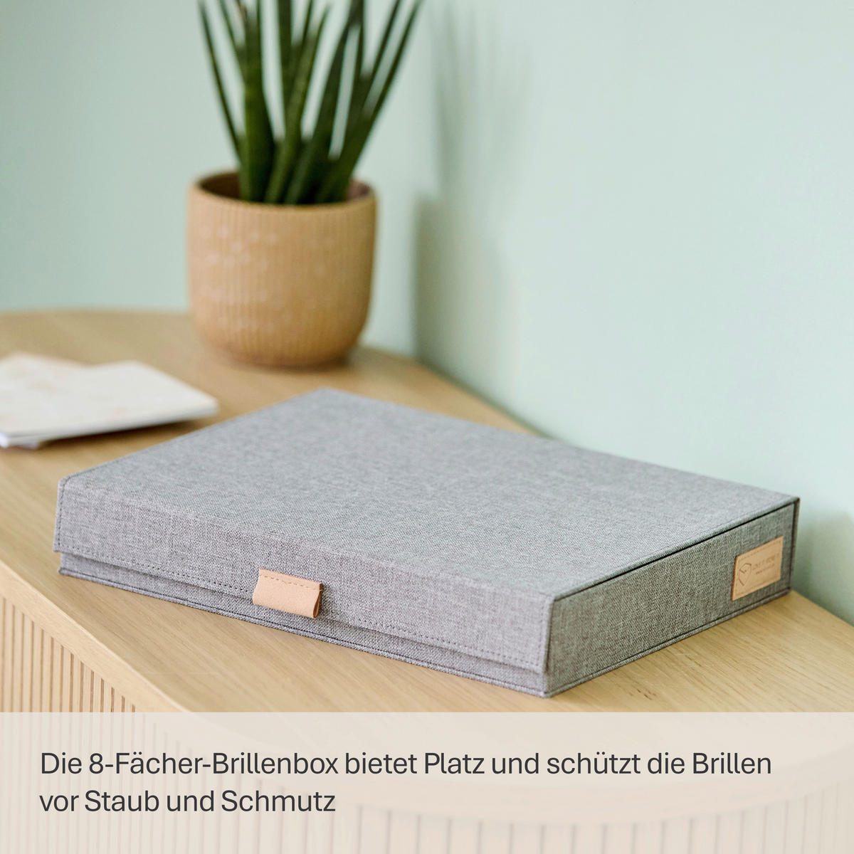 BRILLENBOX - Hellgrau, Basics, Karton/Textil (32/25/5,5cm) - Store It