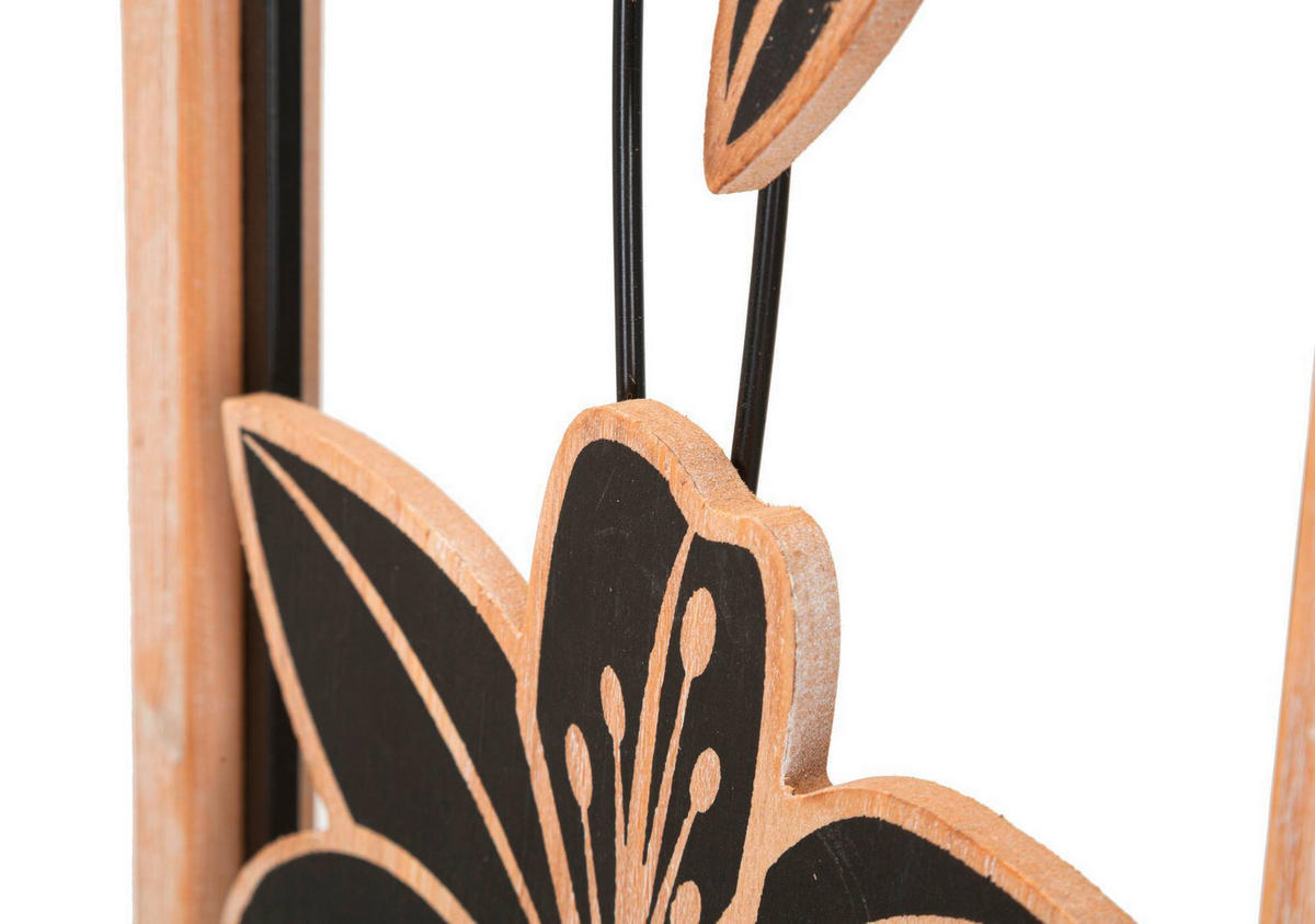 WANDDEKO  26/60/2.5 cm   - Schwarz/Naturfarben, Basics, Holzwerkstoff/Metall (26/60/2.5cm)