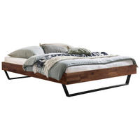 BETT 160/200 cm  in Anthrazit, Nussbaumfarben  - Anthrazit/Nussbaumfarben, KONVENTIONELL, Holz/Metall (160/200cm) - Hasena
